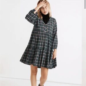 Madewell Flannel Colette Mini Dress in Plaid